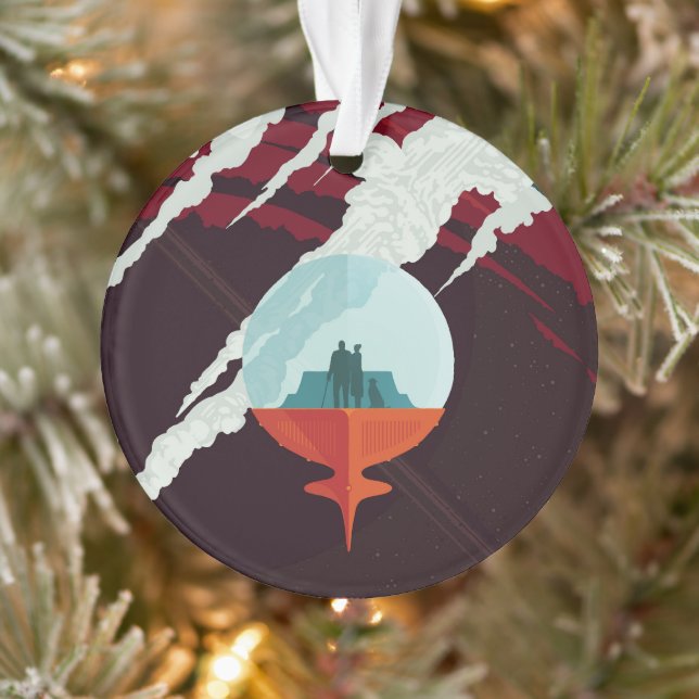 Retro Space Poster Cassini Mission to Saturn Ornament (Baum)