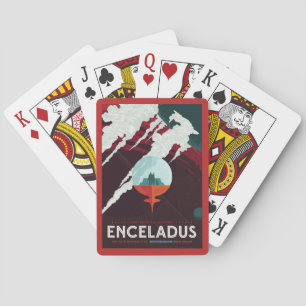 Retro Space Poster Cassini Mission to Saturn Spielkarten