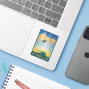 Retro Space Poster - die Schwerkraft einer Super E Aufkleber