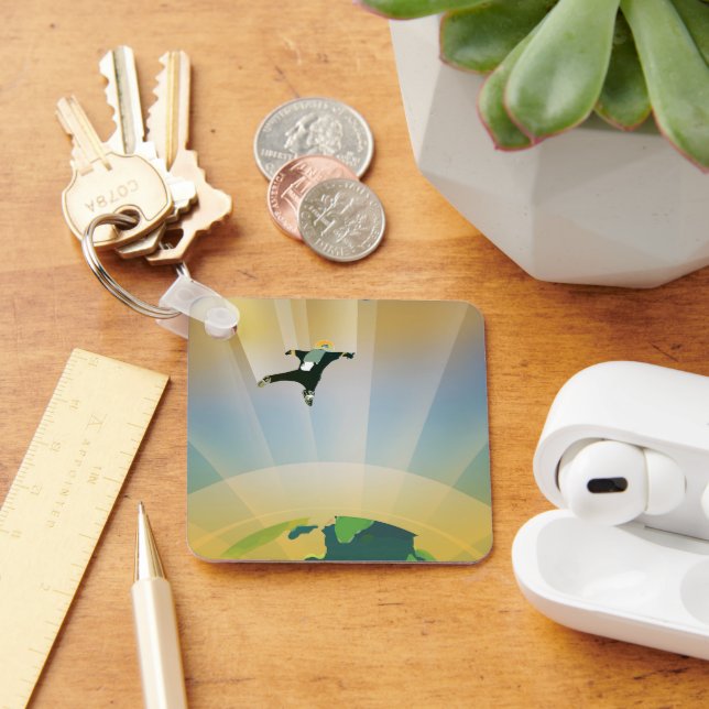 Retro Space Poster - die Schwerkraft einer Super E Schlüsselanhänger (Schreibtisch)