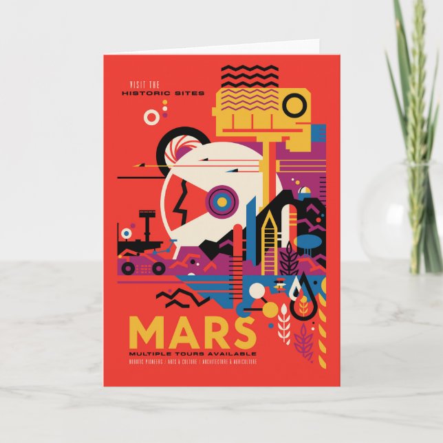 Retro Space Poster - Mars Exploration Program. Karte (Vorderseite)