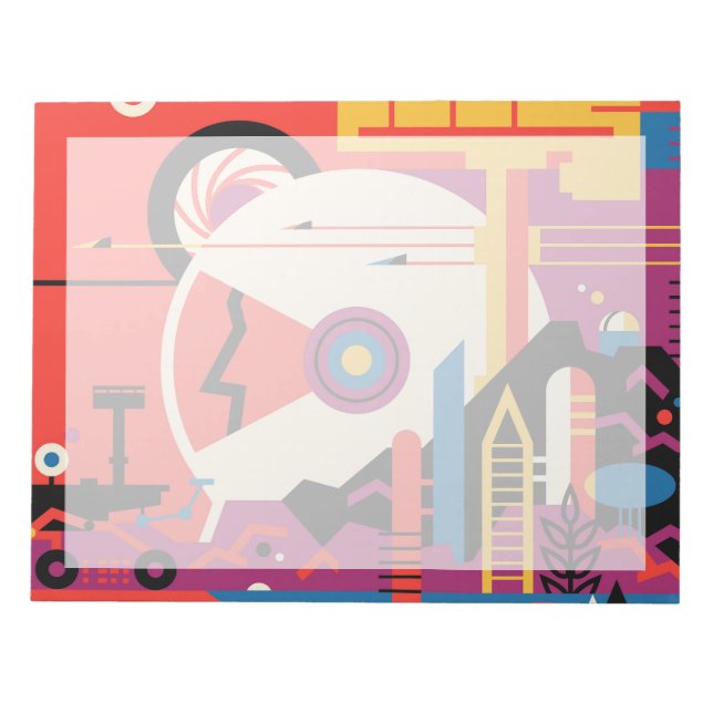 Retro Space Poster - Mars Exploration Program. Notizblock (Vorderseite)