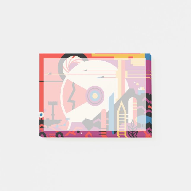 Retro Space Poster - Mars Exploration Program. Post-it Klebezettel (Vorderseite)