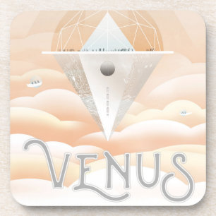 Retro Space Poster Observatory im Sonnensystem Getränkeuntersetzer