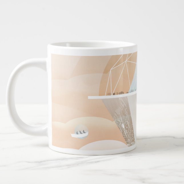 Retro Space Poster Observatory im Sonnensystem Jumbo-Tasse (Links)