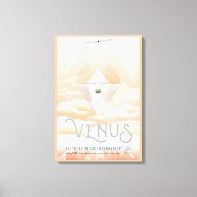 Retro Space Poster Observatory im Sonnensystem Leinwanddruck (Vorderseite)