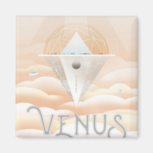 Retro Space Poster Observatory im Sonnensystem Magnet