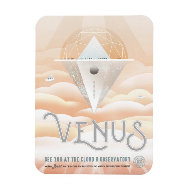 Retro Space Poster Observatory im Sonnensystem Magnet (Vertikal)