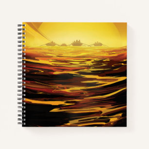 Retro Space Poster-Saturns Größter Mond, Titan. Notizbuch