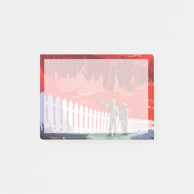 Retro Space Poster von Kepler-186f. Post-it Klebezettel (Vorderseite)