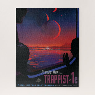 Retro Space Poster - Zuschauer beobachten Trappist