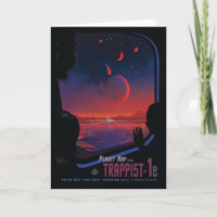 Retro Space Poster - Zuschauer beobachten Trappist