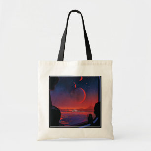 Retro Space Poster - Zuschauer beobachten Trappist Tragetasche