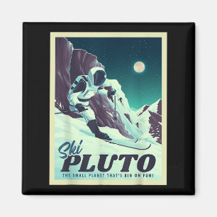 Retro Space Tourismus Skigebiet Skigebiet Skifahre Magnet