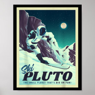 Retro Space Tourismus Skigebiet Skigebiet Skifahre Poster
