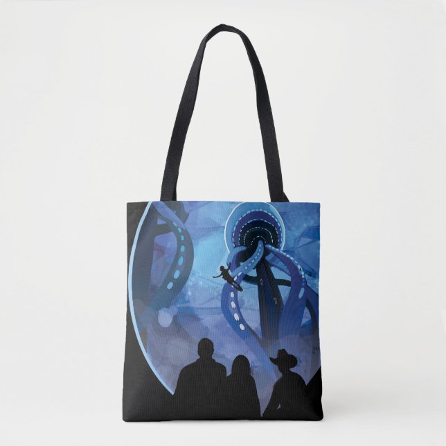 Retro Space Travel Poster - Jupiter's Moon Europa. Tasche (Vorderseite)