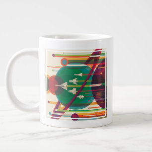 Retro Space Travel Poster - Solar System Grand Tou Jumbo-Tasse