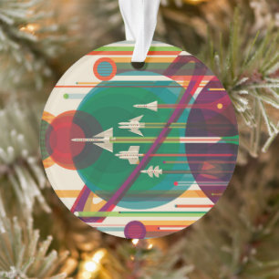Retro Space Travel Poster - Solar System Grand Tou Ornament