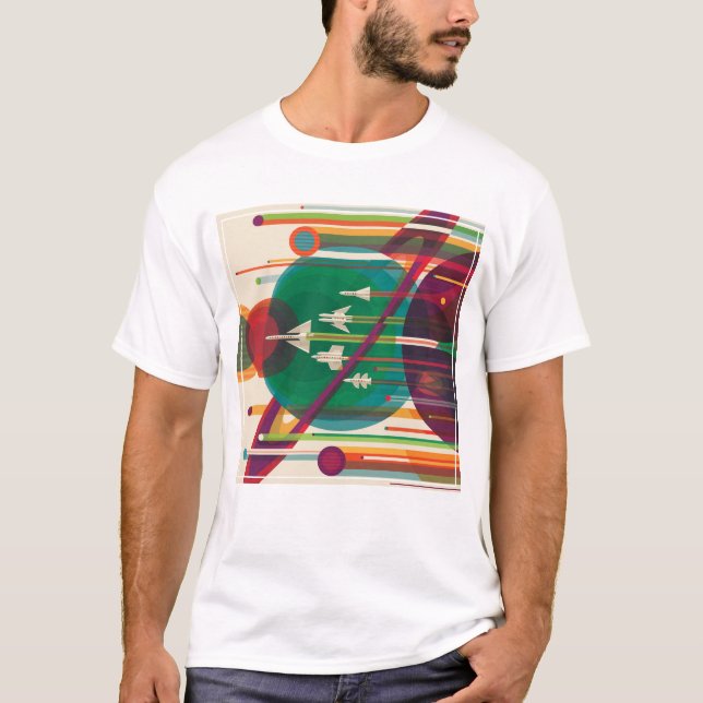 Retro Space Travel Poster - Solar System Grand Tou T-Shirt (Vorderseite)