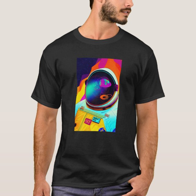 Retro Spaceman Astronaut Vintage Psychedelic Tripp T-Shirt (Vorderseite)