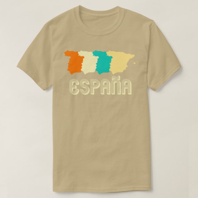 Retro Spain Map T-Shirt (Design vorne)