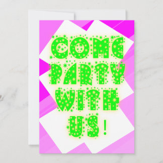 Retro Sparkle Neon Birthday Einladung