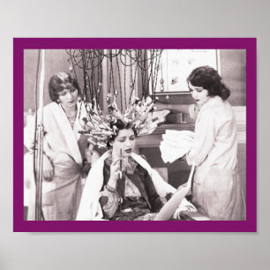 Retro Spaß-Friseursalon Poster