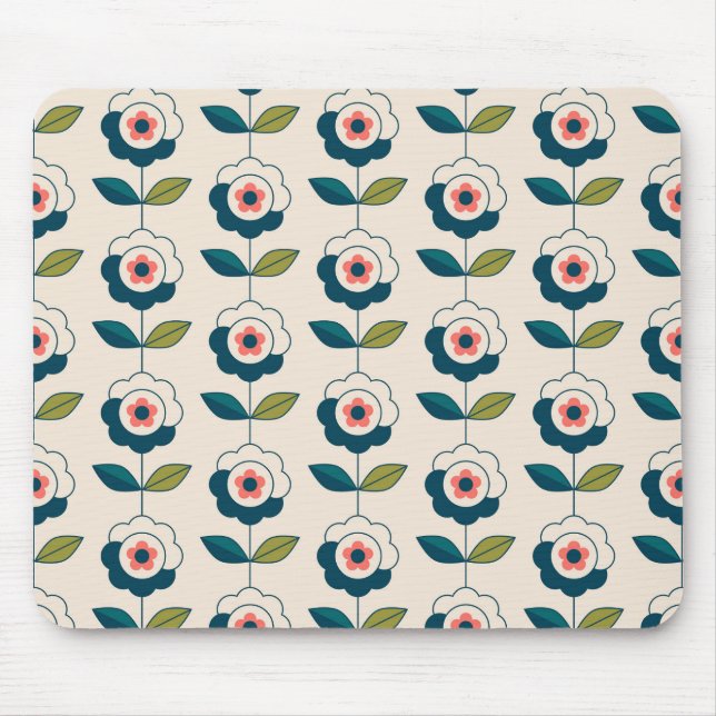 Retro-Spaß-Garten-Blumenmuster Mousepad (Vorne)