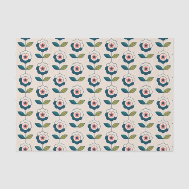 Retro-Spaß-Garten-Blumenmuster Seidenpapier (Vorderseite)