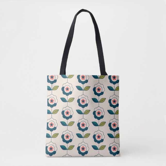 Retro-Spaß-Garten-Blumenmuster Tasche (Vorderseite)