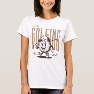 Retro-Spaß Humor Braun Personalisierte Golf-Ehefra T-Shirt