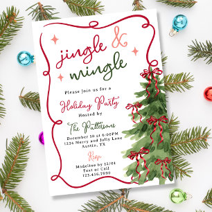 Retro-Spaß-Jingle- und Mingle-Weihnachtsfeier Einladung