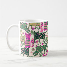 Retro-Spaß-Katze-Design Kaffeetasse