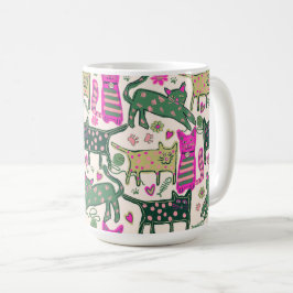 Retro-Spaß-Katze-Design Kaffeetasse