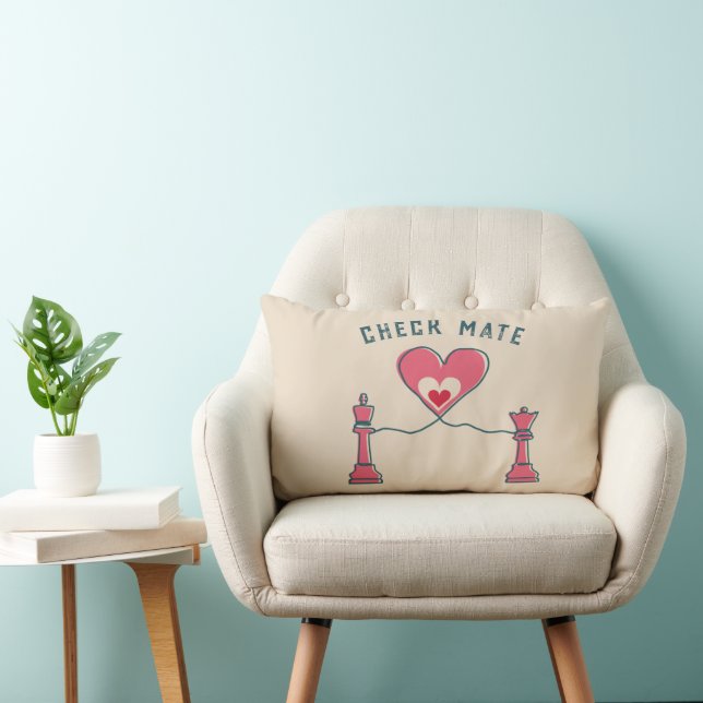 Retro Spaß Valentine Geschenke Checkmate Paar Pilz Lendenkissen (Stuhl )