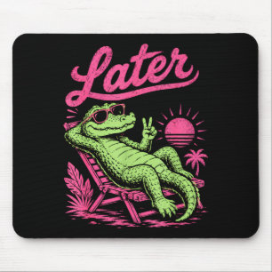 Retro später Alligator danach Krokodil chill Mousepad