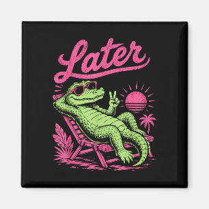 Retro später Alligator danach während Krokodil ent Magnet
