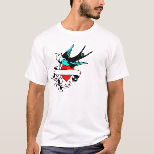 Retro Spatzen-Tätowierungs-Shirt T-Shirt