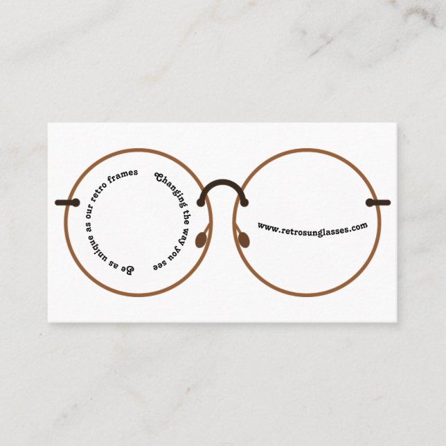 Retro Spectacles | Stylish Eyewear Professional Visitenkarte (Vorderseite)