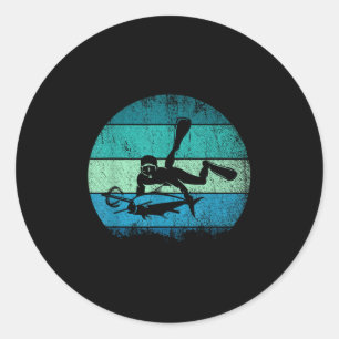Retro-Speerfischen Runder Aufkleber