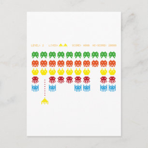 Retro-Spiel Postkarte