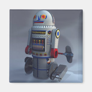Retro-Spielzeug-Roboter Nummer 7 Magnet