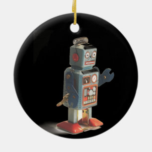 Retro-Spielzeugroboter Keramik Ornament