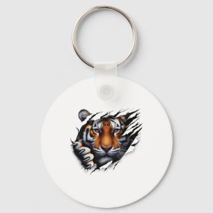 Retro-Spirit-Tiger-Gesicht-Shirt-Design Footll-Tig Schlüsselanhänger