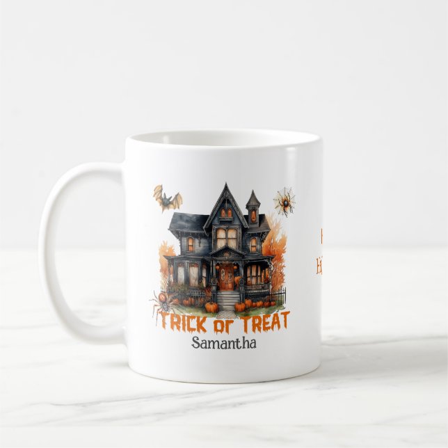 Retro spookoky Halloween Horror Spuk Haus Kaffeetasse (Links)