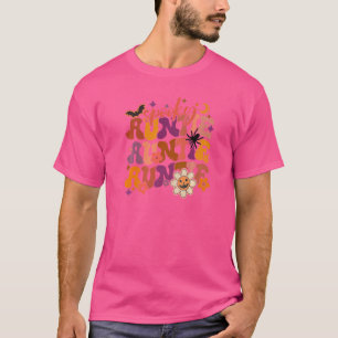 Retro Spooky Auntie Floral Boho Ghost Auntie Hallo T-Shirt