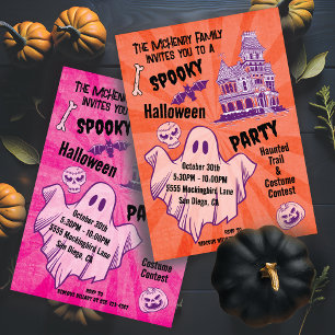Retro Spooky Halloween Ghost Poster Party Einladung