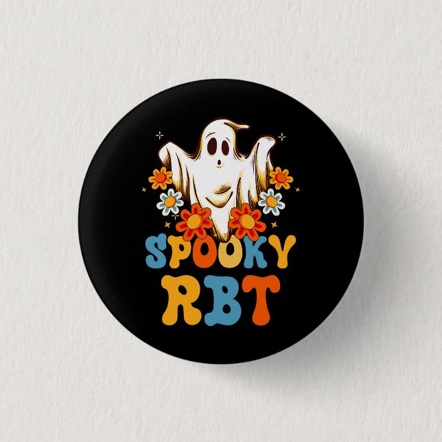 Retro Spooky Rbt Verhalten Techniker Halloween Rbt Button (Vorderseite)