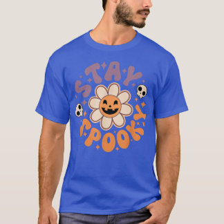 Retro Spooky Season Creepy Blume Spooky Vibes Hal T-Shirt