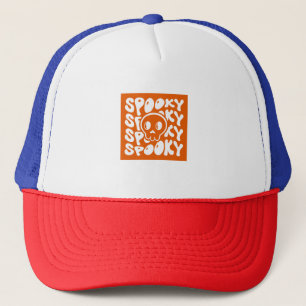 Retro "Spooky" Skull Halloween LKW Hat Truckerkappe